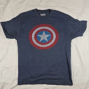 Marvel Men's Navy Captain America Shield Tee